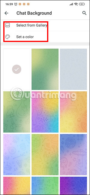 Chọn hình nền Telegram