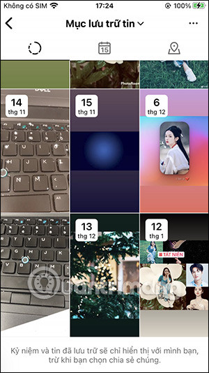 Chọn Story cần xóa trong kho lưu trữ