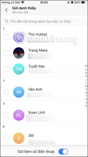 Danh bạ Zalo và trên điện thoại