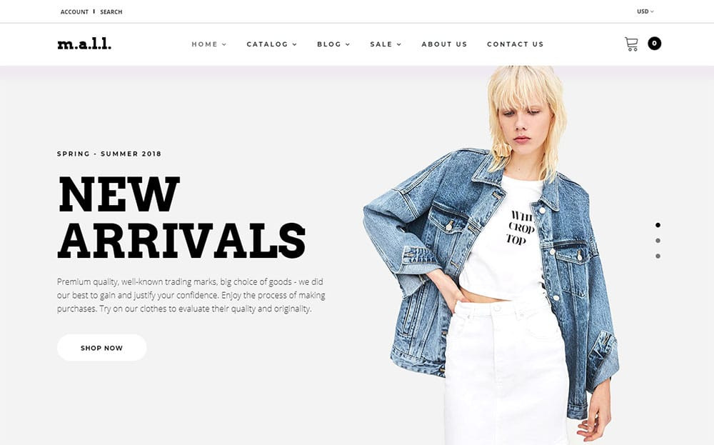 Giao diện Shopify m.a.l.l.