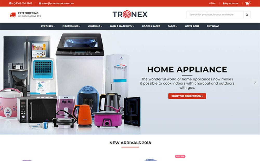 Giao diện Shopify Tronex