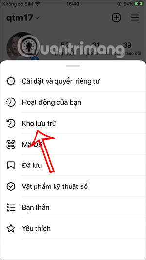 Kho lưu trữ của Instagram