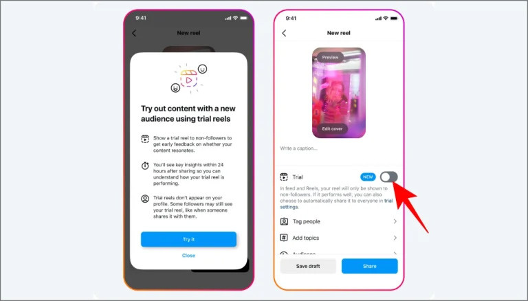 Cách sử dụng tính năng Trial Reels mới của Instagram