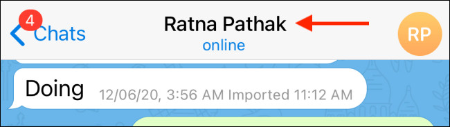 Nhấn vào tên của người đó