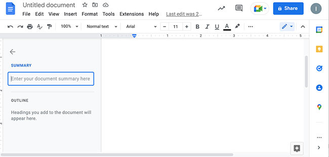 Thêm phần tóm tắt vào tài liệu Google Docs