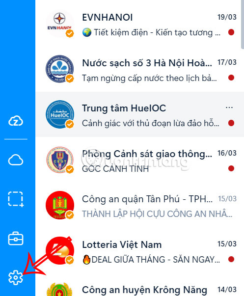 Thiết lập Zalo máy tính