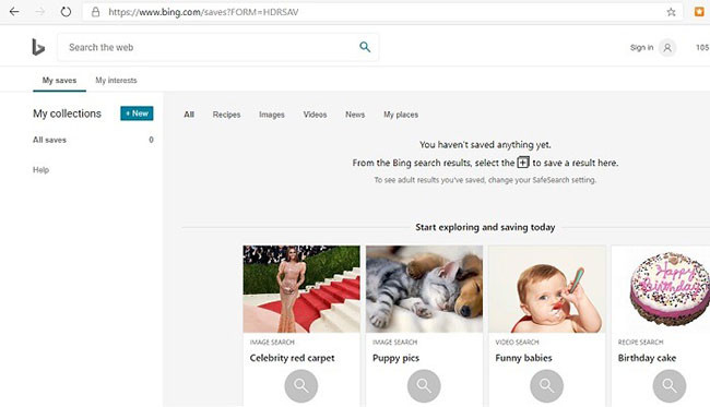 Tính năng “My Saves”